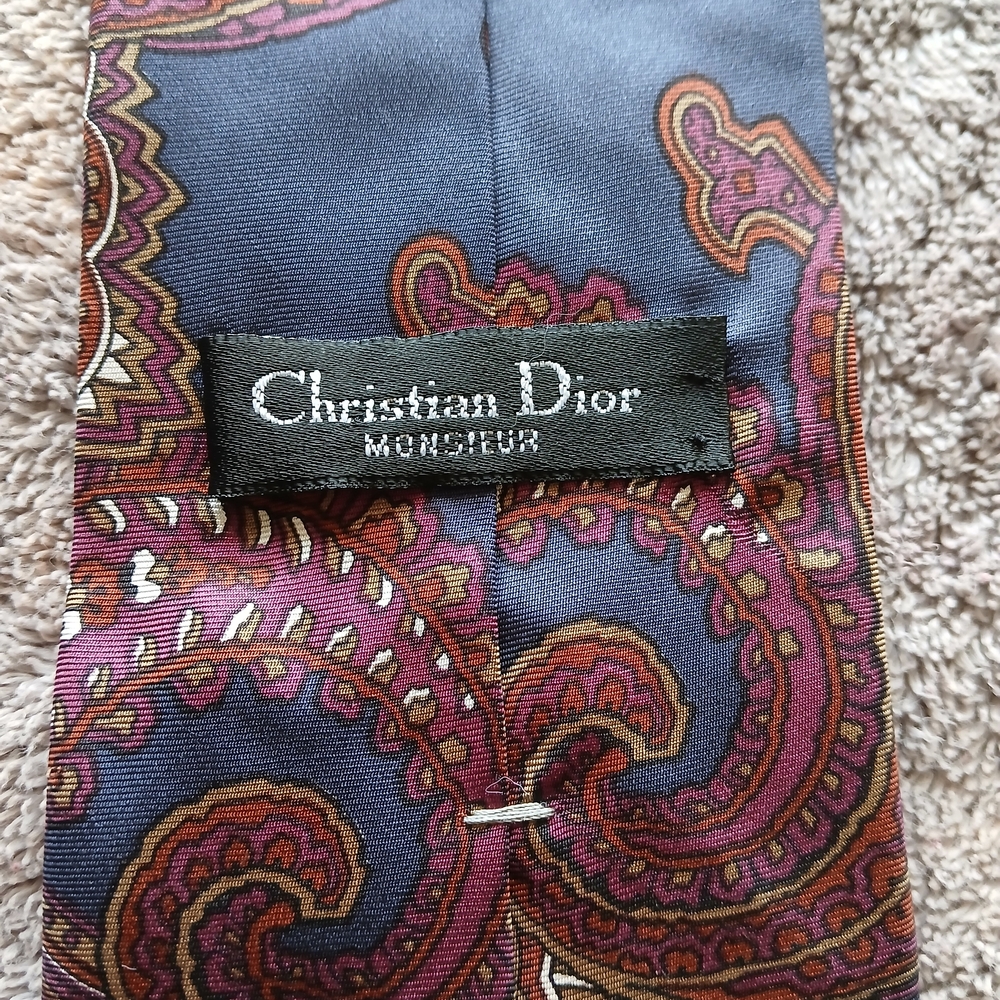 Dior Monsieur Purple Paisley Silk Tie